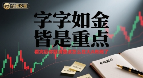 付费文章：字字如金 皆是重点， 看完后 你就清楚该怎么在大A布局了-九九网创