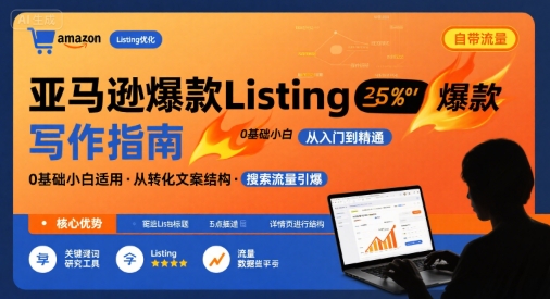 亚马逊爆款Listing写作方法，亚马逊0基础小白也能写爆款自带流量的Listing-九九网创