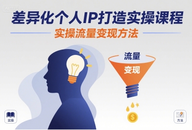差异化个人IP打造实操课程，实操流量变现方法-九九网创