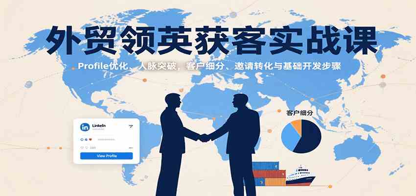 外贸领英获客实战课：Profile优化、人脉突破，客户细分、邀请转化与基础开发步骤-九九网创