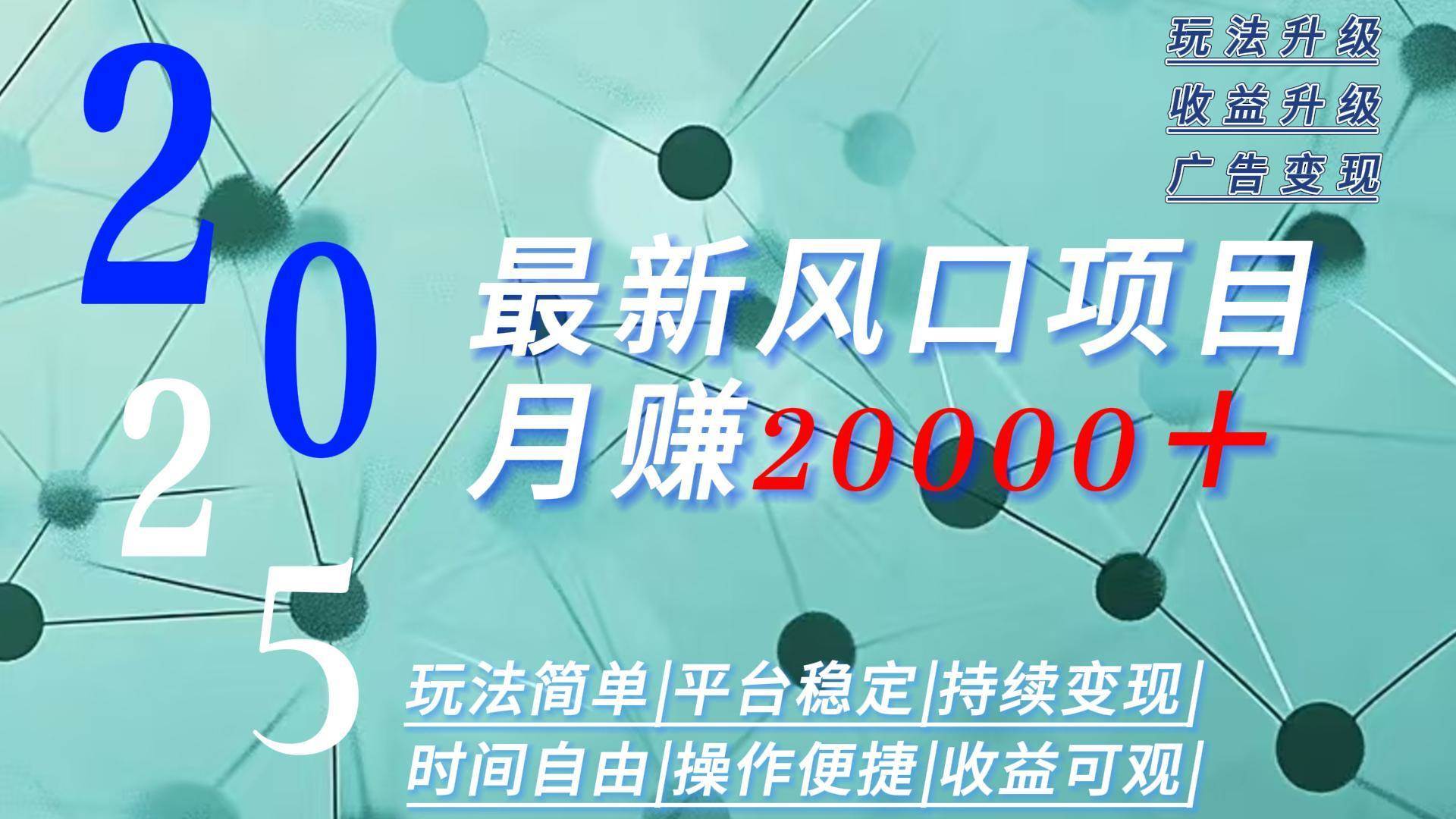 （15694期）2025广告赛道新风口-月赚2W＋玩法简单，时间自由-九九网创