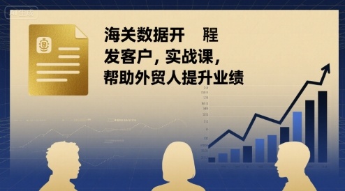 海关数据开发客户实战课，帮助外贸人提升业绩-九九网创