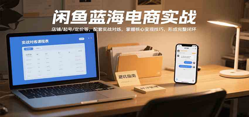 闲鱼蓝海电商实战，涵盖店铺、起号、定价等，配套实战对练，掌握核心变现技巧-九九网创