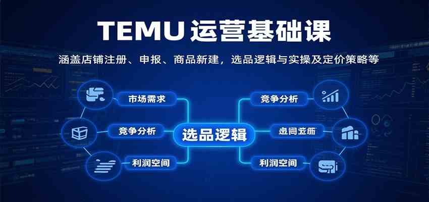 TEMU运营基础课：涵盖店铺注册、申报、商品新建，选品逻辑与实操及定价策略等-九九网创