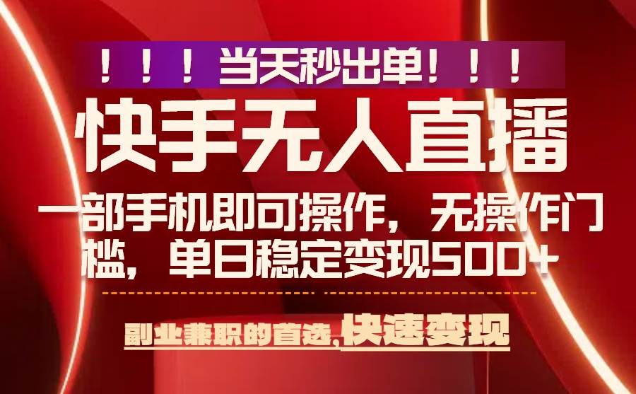 （15733期）当天秒出单，无人直播最新技术，0风控，轻松日入500+-九九网创