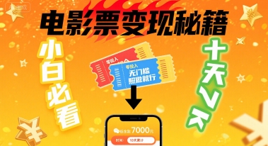 小白必看！卖电影票项目，零投入无门槛谁都能做，十天到手 7k，照做就行【揭秘】-九九网创