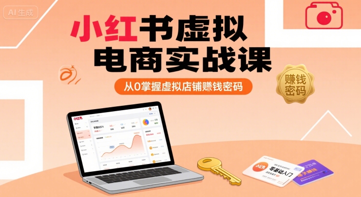 小红书虚拟电商实战课，从0掌握虚拟店铺賺钱密码-九九网创