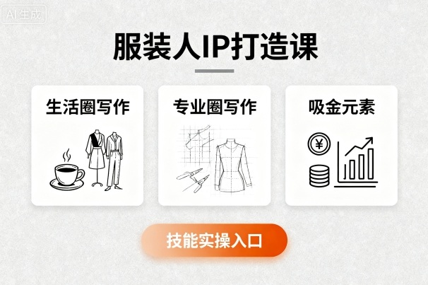 服装人IP打造课，文案创富+生活圈写作+专业圈写作+服装人专属+吸金元素+技能实操-九九网创