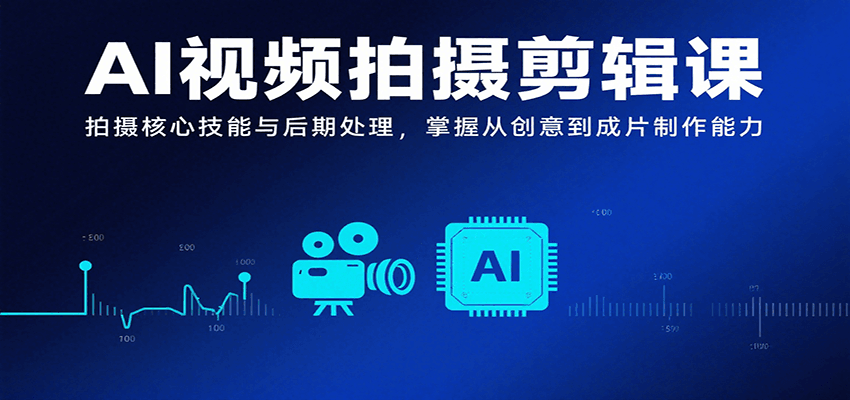 AI视频拍摄剪辑课，拍摄核心技能与后期处理，掌握从创意到成片制作能力-九九网创