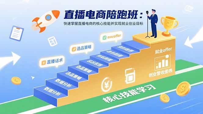 （15900期）直播电商陪跑班：快速掌握直播电商的核心技能并实现就业/创业目标-九九网创