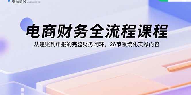 （15893期）电商财务全流程课程：从建账到申报的完整财务闭环，26节系统化实操内容-九九网创