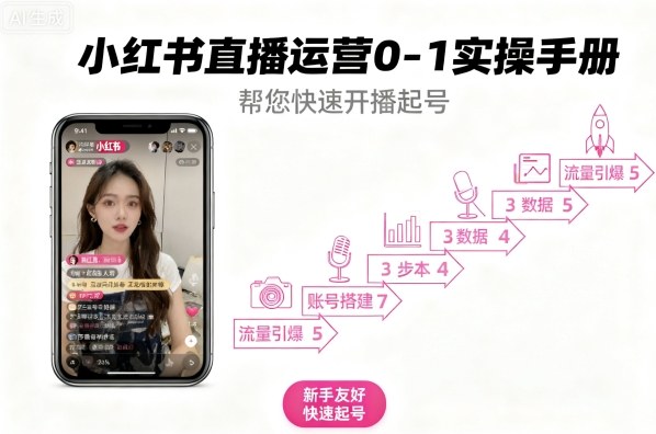 小红书直播运营0-1实操手册，帮您快速开播起号-九九网创