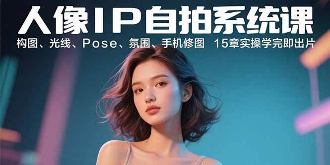（15920期）人像IP自拍系统课：构图、光线、Pose、氛围、手机修图 15章实操学完即出片-九九网创