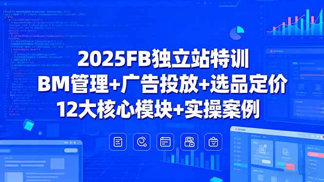 （15962期）2025FB独立站特训，BM管理+广告投放+选品定价，12大核心模块+实操案例-九九网创