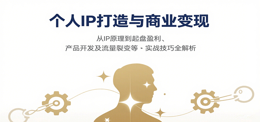 个人IP打造与商业变现，从IP原理到起盘盈利、产品开发及流量裂变等实战技巧全解析-九九网创