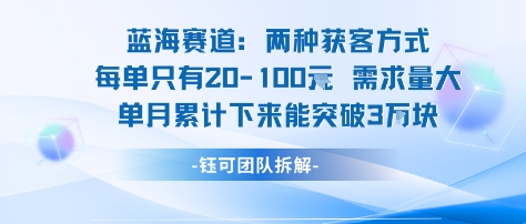 蓝海赛道：需求量大 单月累计下来能突破3W-九九网创