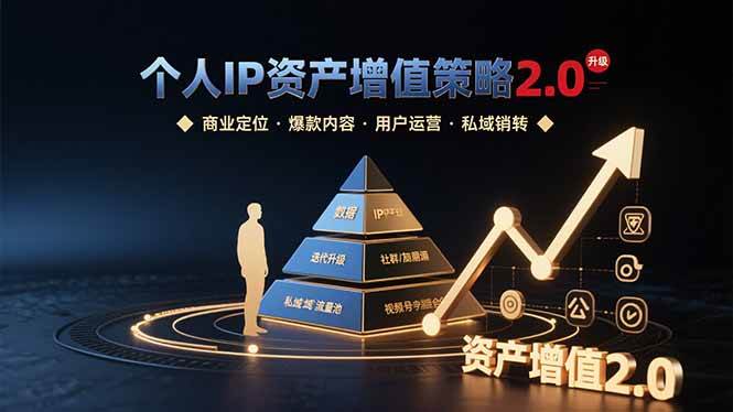 （15653期）个人IP资产增值策略2.0 拆解商业定位/爆款内容/用户运营/私域销转四大模块-九九网创