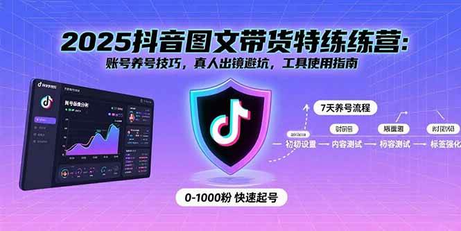 （15861期）2025抖音图文带货特练营：账号养号技巧，真人出镜避坑，工具使用指南-九九网创