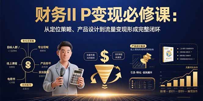 （15728期）财务IP变现必修课：从定位策略、产品设计到流量变现形成完整闭环-九九网创