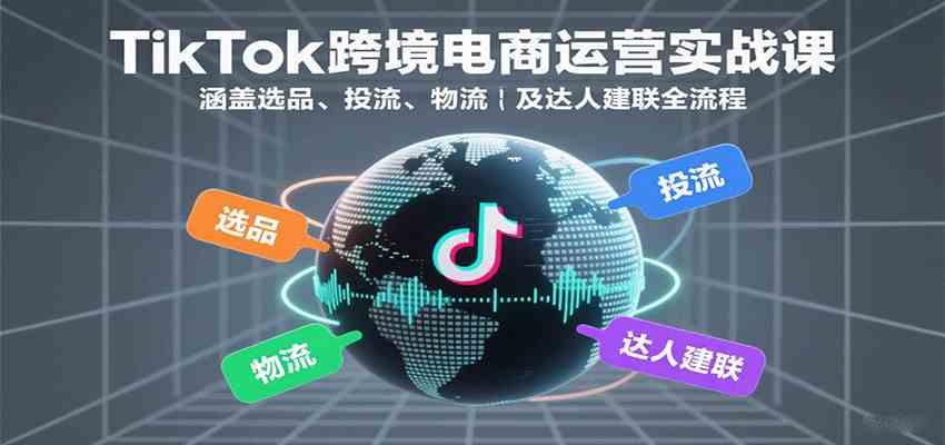 TikTok跨境电商运营实战课：涵盖选品、投流、物流及达人建联全流程-九九网创
