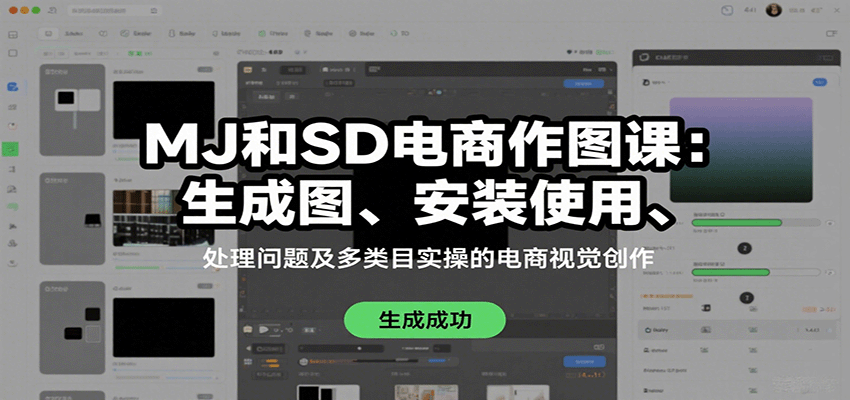 MJ和SD电商作图课：生成图、安装使用、处理问题及多类目实操的电商视觉创作-九九网创