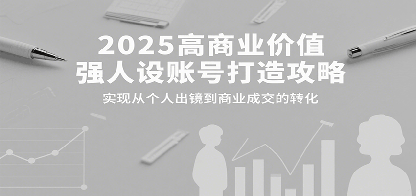 2025高商业价值强人设账号打造攻略，实现从个人出镜到商业成交的转化-九九网创