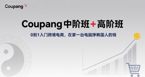 Coupang中阶班+高阶班，0到1入门跨境电商，在家一台电脑挣韩国人的钱-九九网创